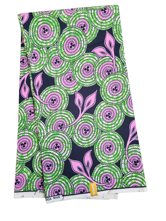 African Ankara Wax Print Fabric - Wild Fern