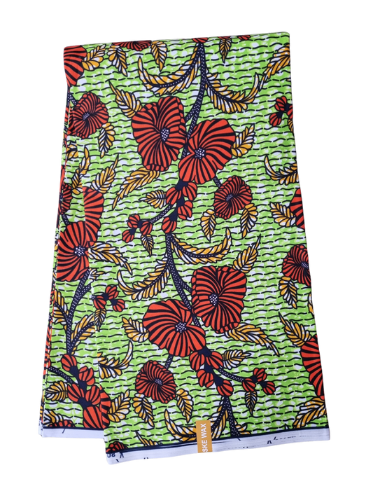 African Ankara Wax Print Fabric - Savanna Bloom