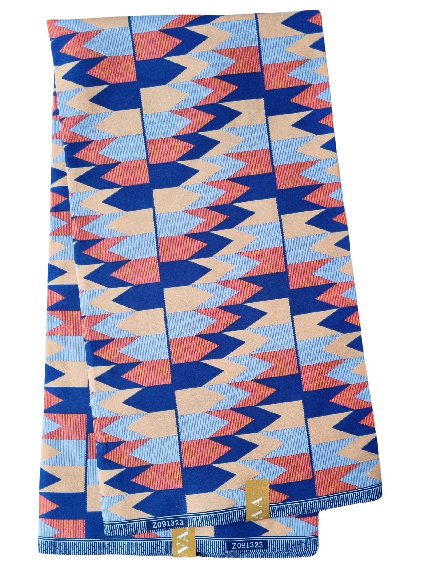 African Kente Wax Print Fabric - Azure Royalty