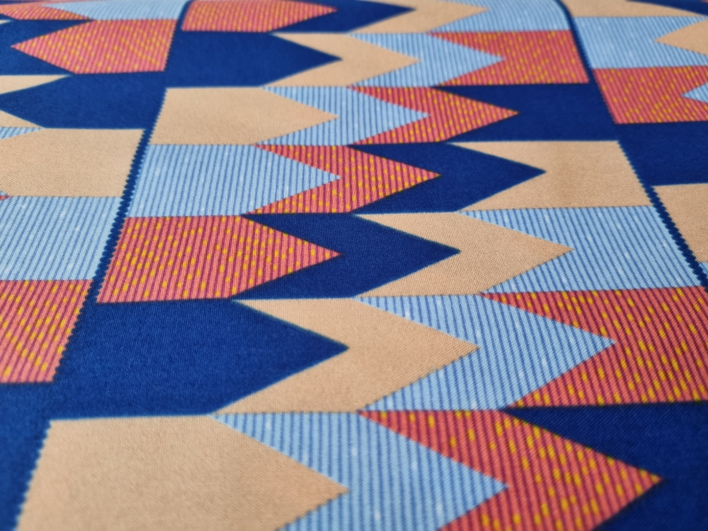 African Kente Wax Print Fabric - Azure Royalty