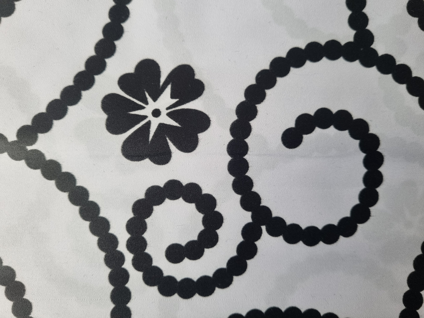 African Ankara Wax Print Fabric Black & White - Soft Murmurs