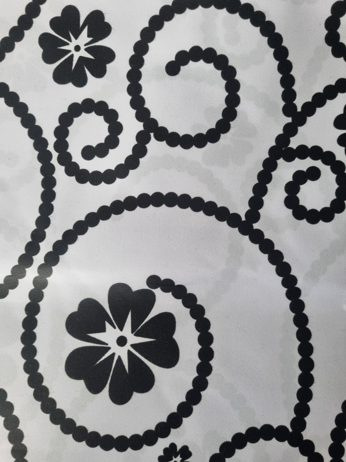 African Ankara Wax Print Fabric Black & White - Soft Murmurs