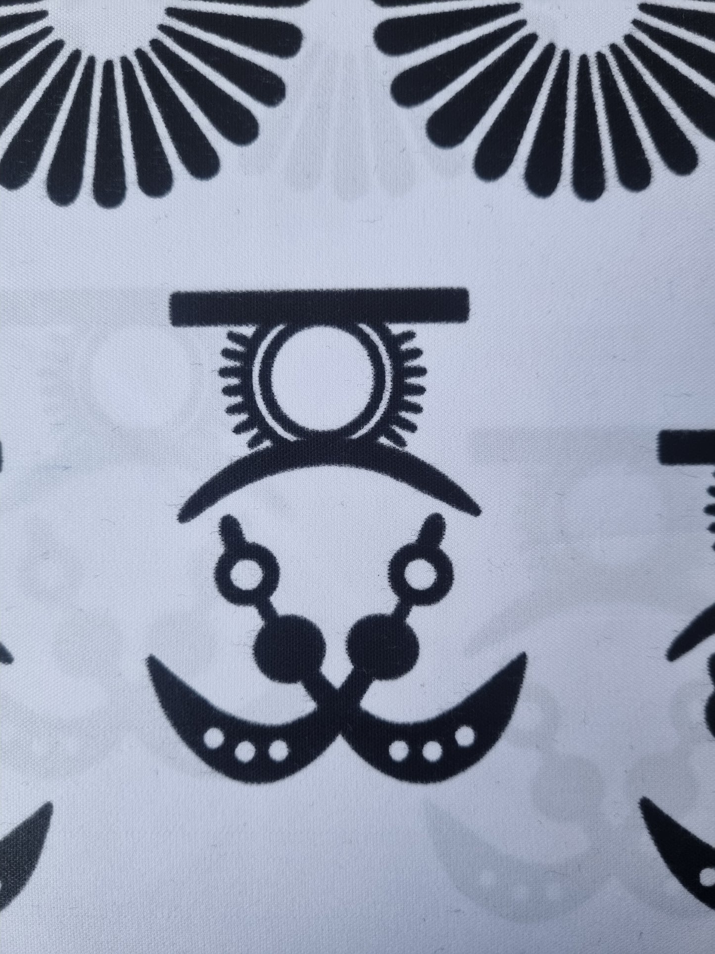 African Ankara Wax Print Fabric Black & White - Night Pearl