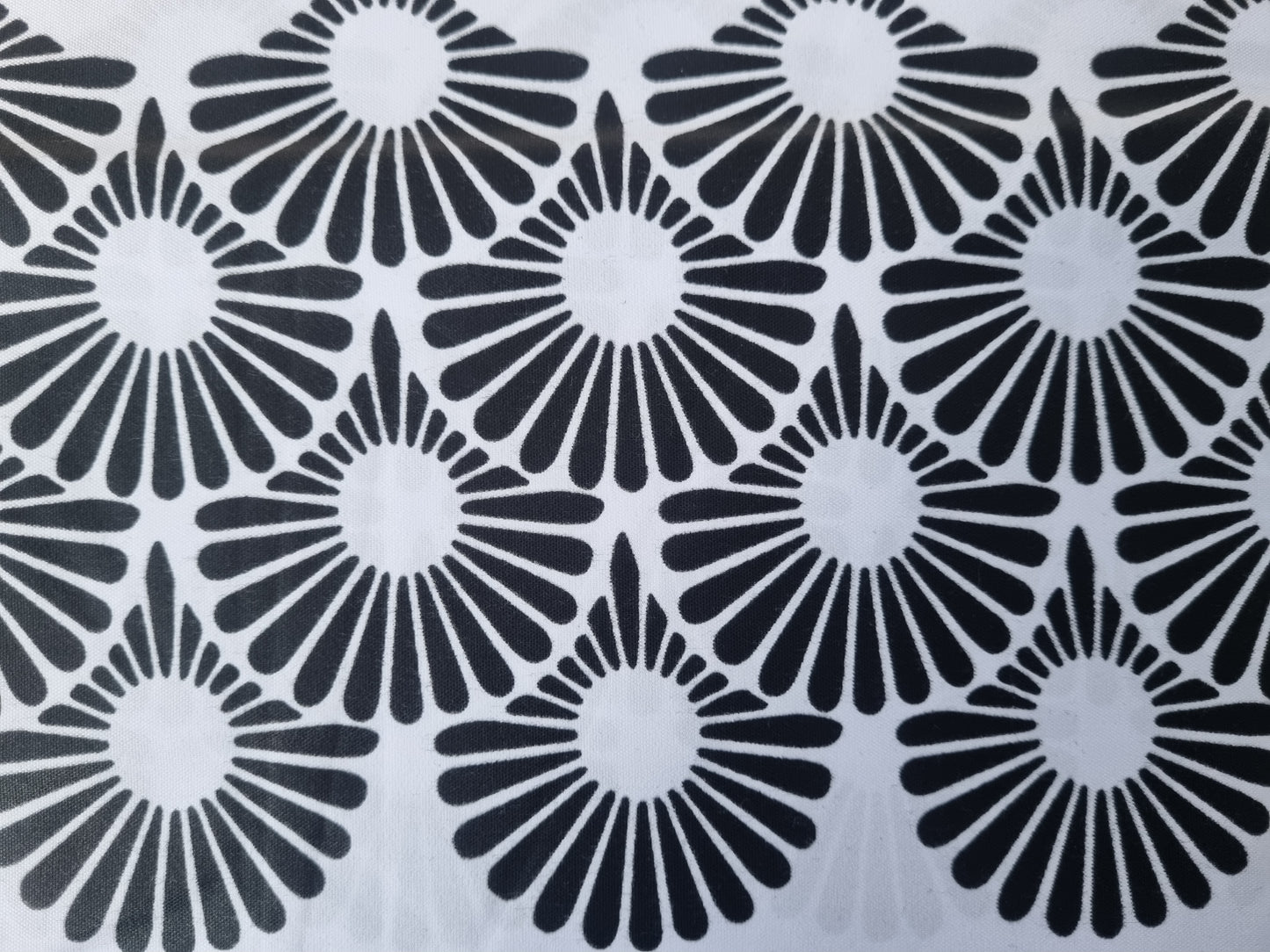 African Ankara Wax Print Fabric Black & White - Night Pearl