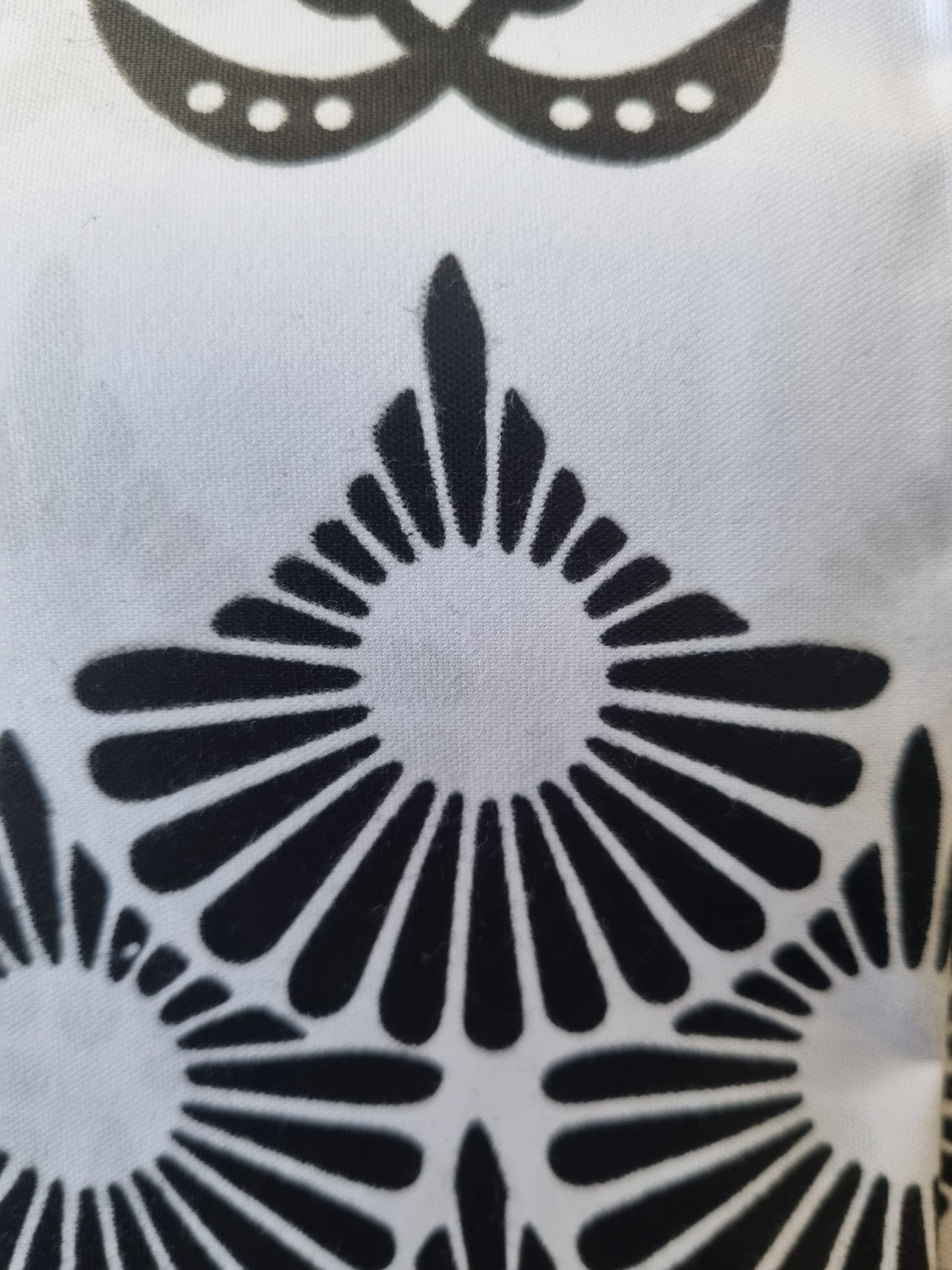 African Ankara Wax Print Fabric Black & White - Night Pearl