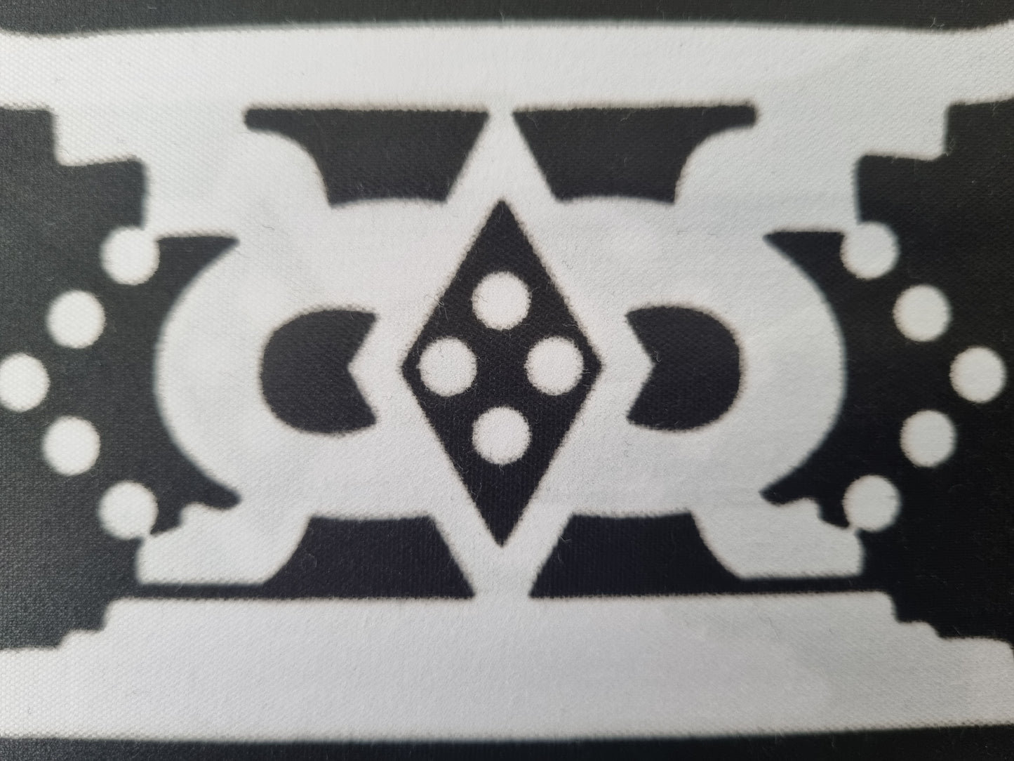 African Ankara Wax Print Fabric Black & White - Twilight Emblem