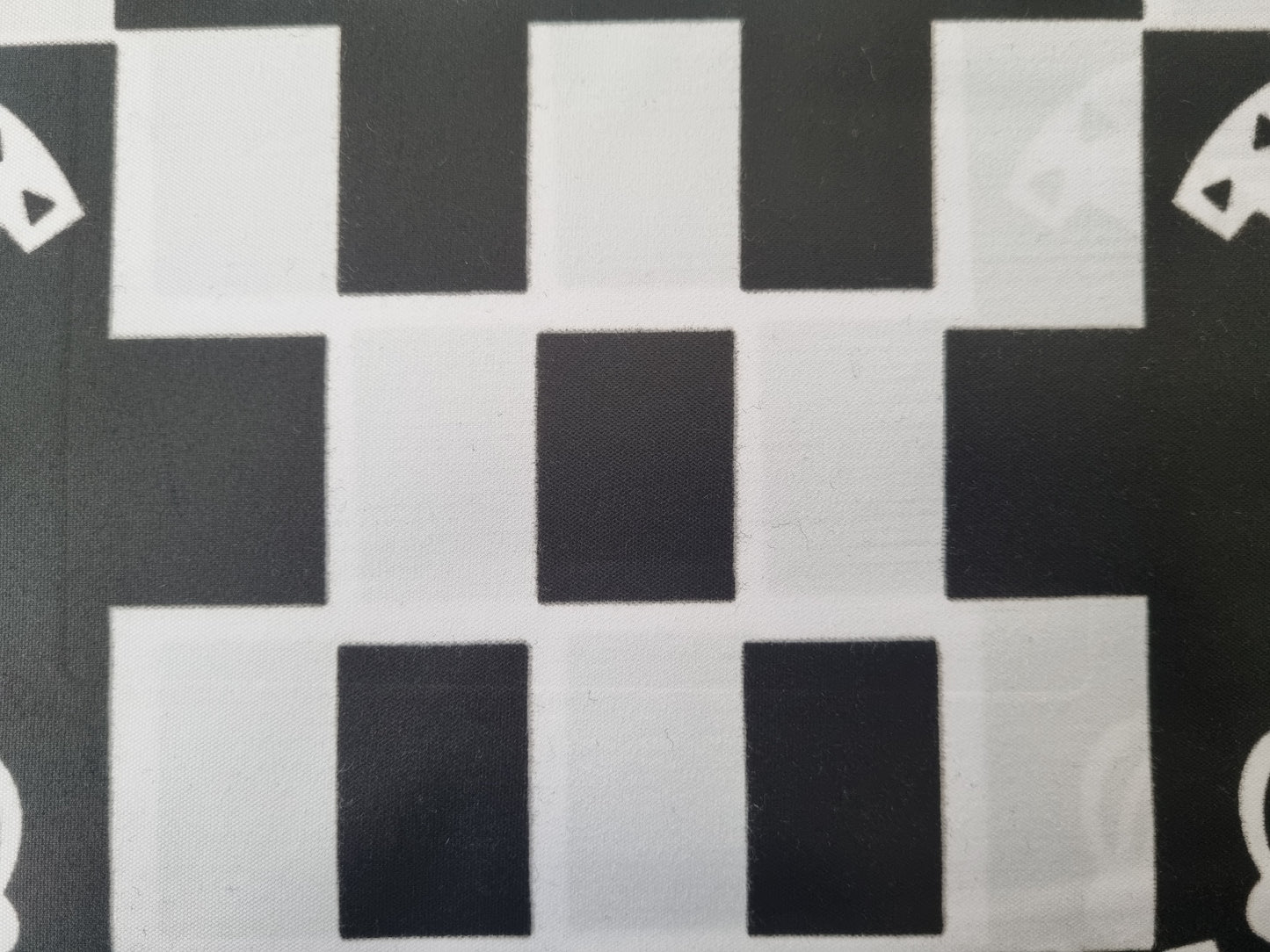 African Ankara Wax Print Fabric Black & White - Twilight Emblem