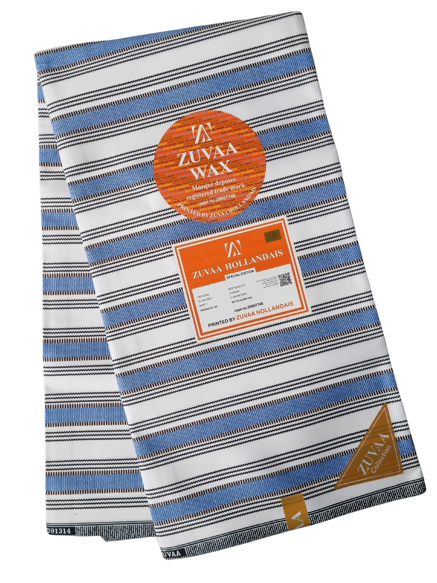 African Ankara Wax Print Fabric - Safira Stripes