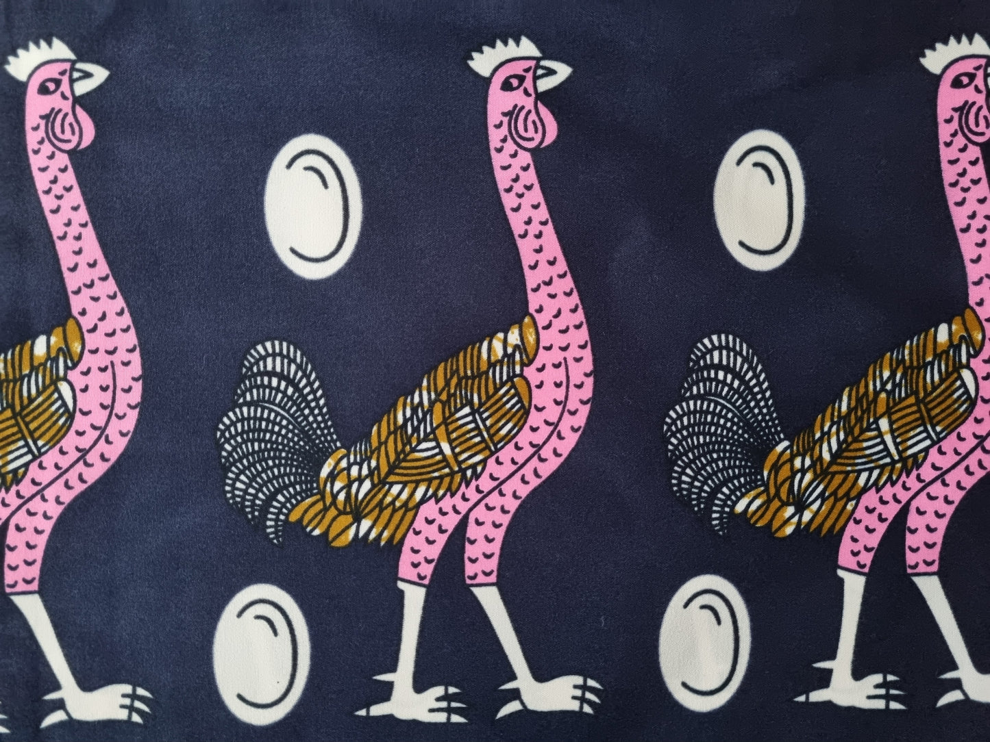 African Ankara Wax Print Fabric - Indigo Feather
