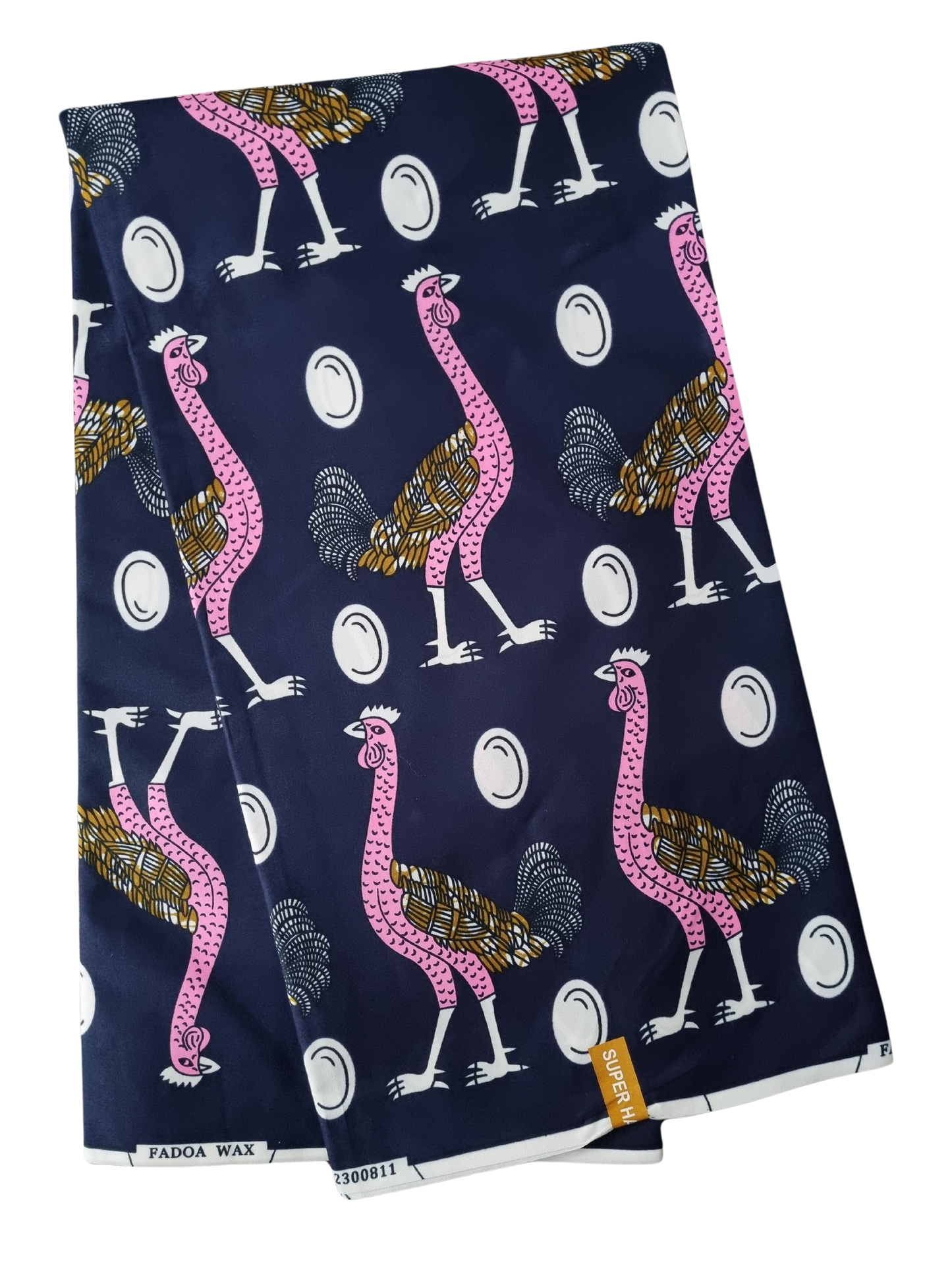 African Ankara Wax Print Fabric - Indigo Feather