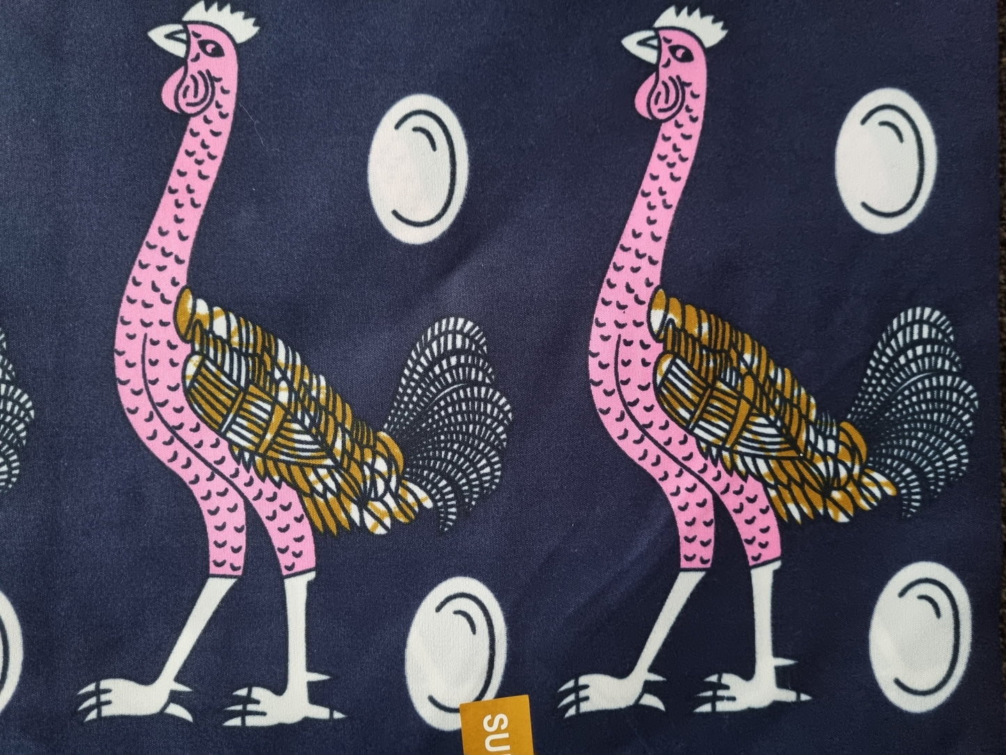 African Ankara Wax Print Fabric - Indigo Feather