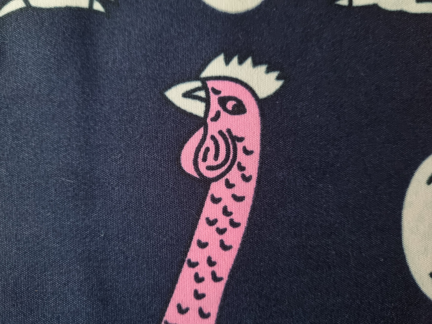 African Ankara Wax Print Fabric - Indigo Feather