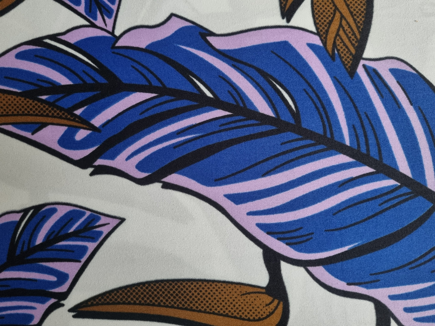 African Ankara Wax Print Fabric - Amethyst Leaf