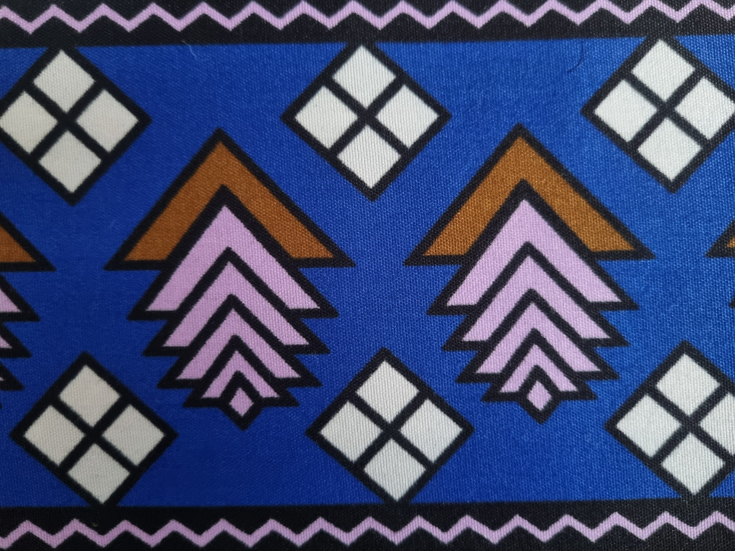 African Ankara Wax Print Fabric - Amethyst Leaf
