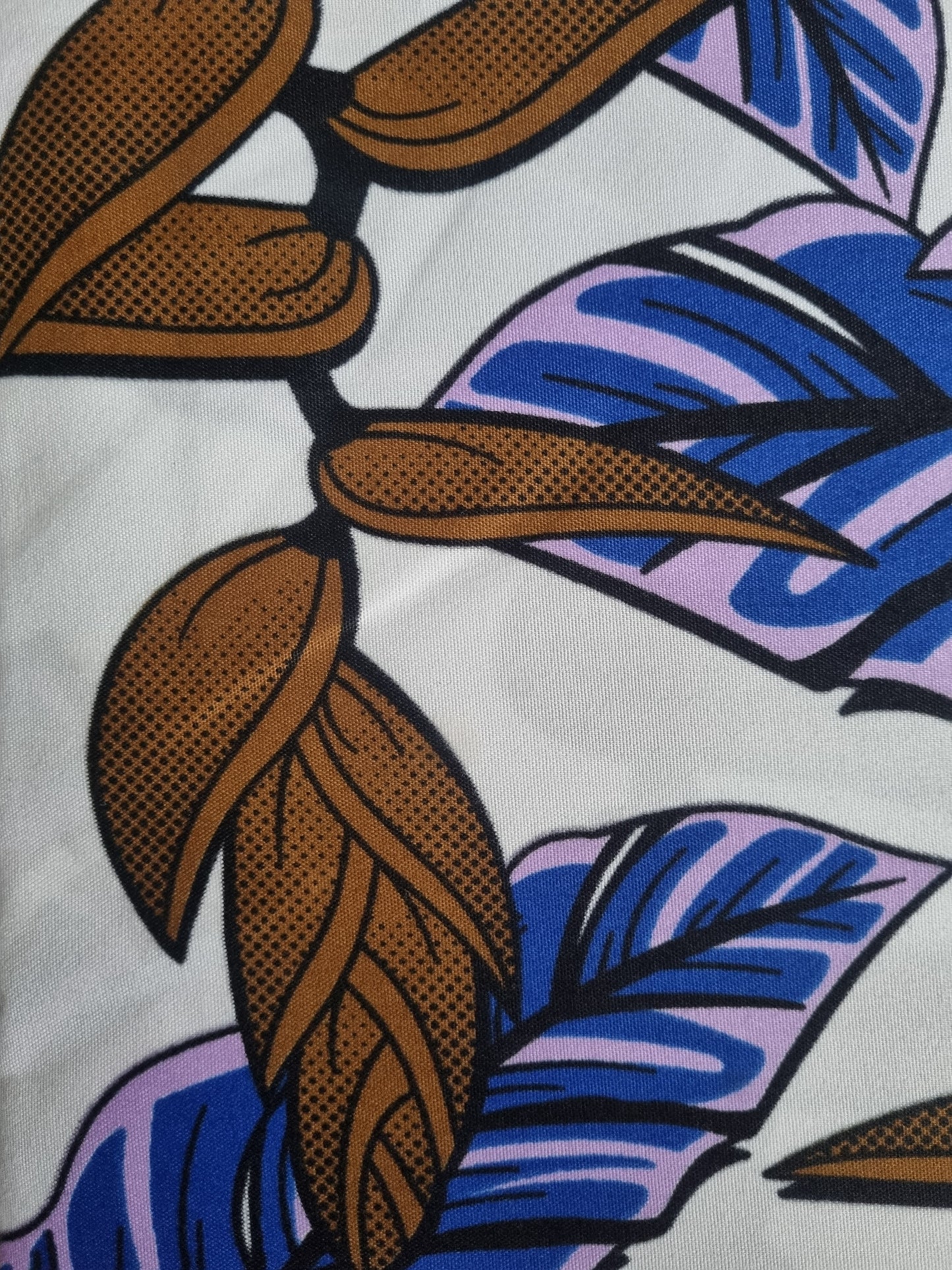 African Ankara Wax Print Fabric - Amethyst Leaf