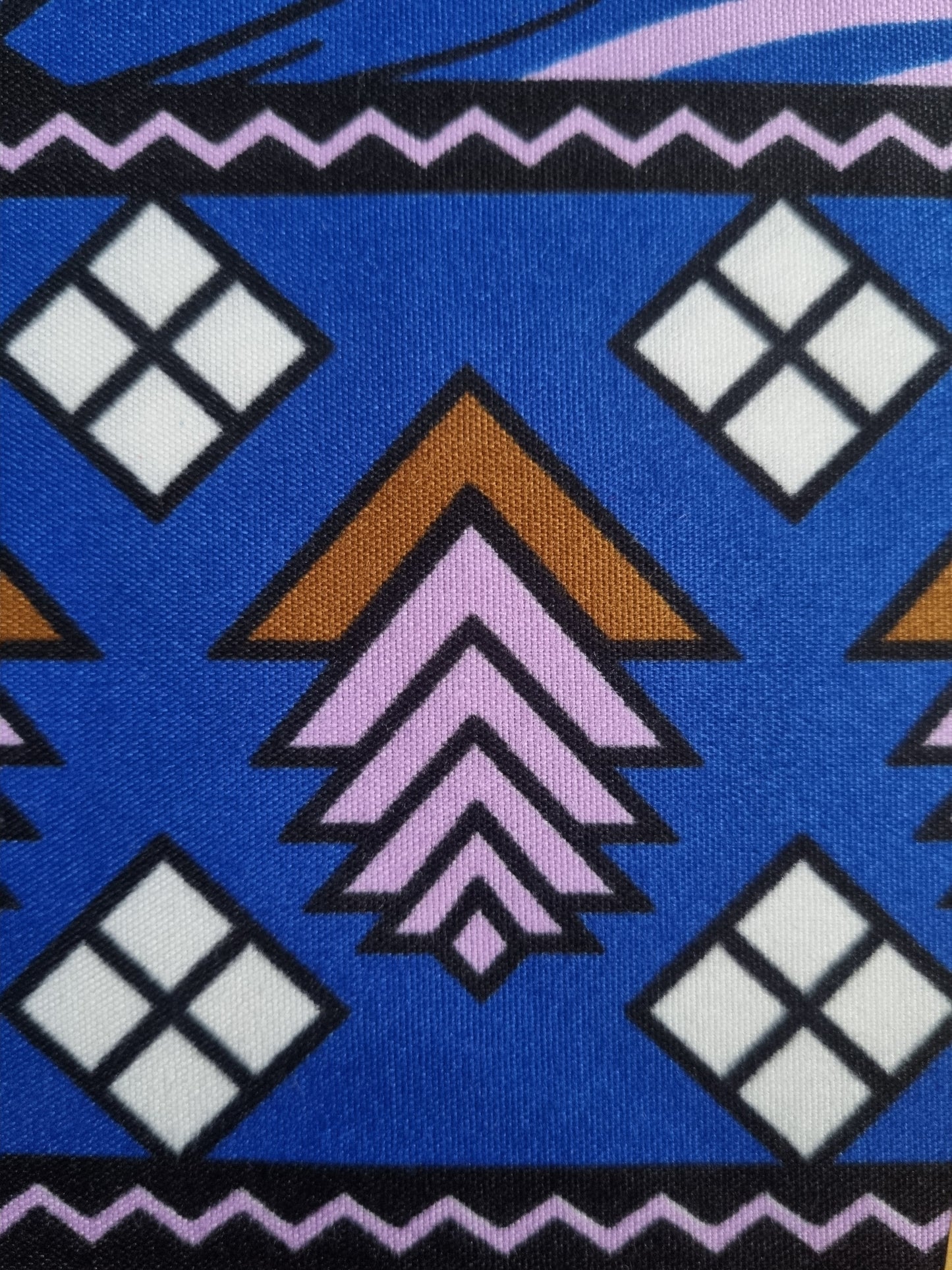 African Ankara Wax Print Fabric - Amethyst Leaf