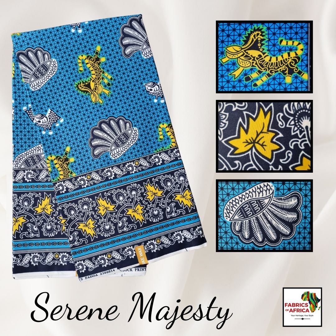 African Ankara Wax Print Fabric - Serene Majesty