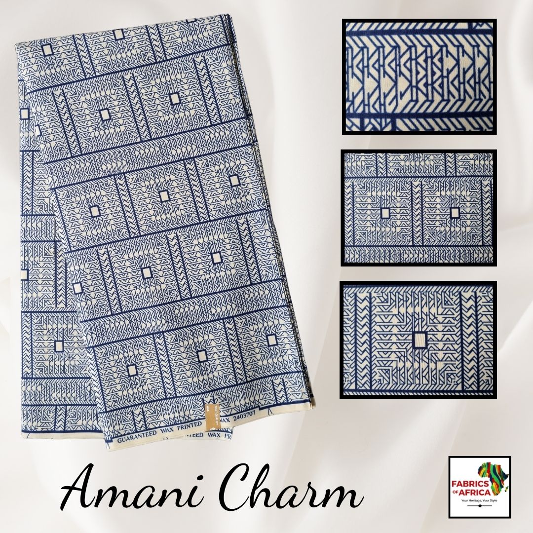 African Ankara Wax Print Fabric - Amani Charm