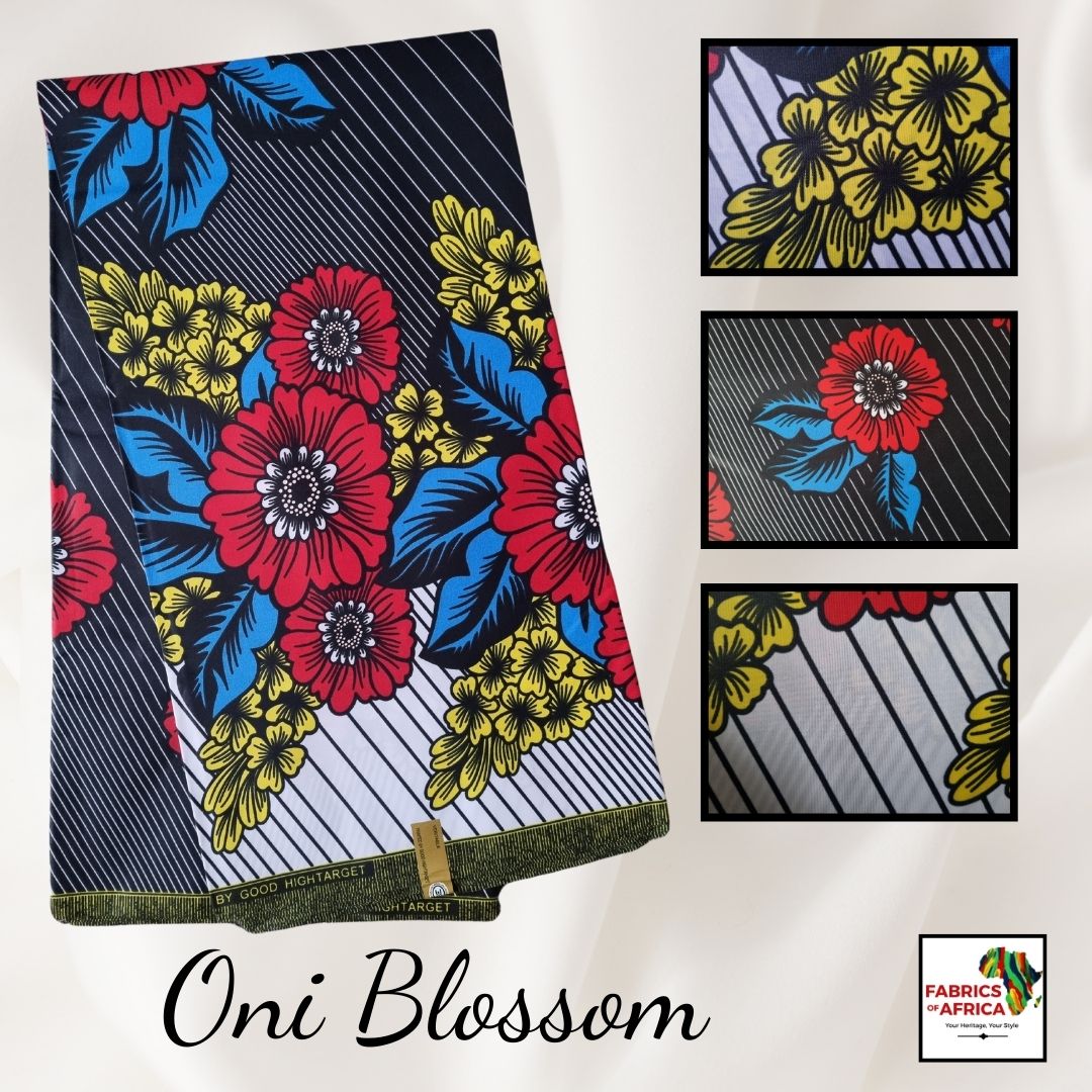 African Ankara Wax Print Fabric - Oni Blossom