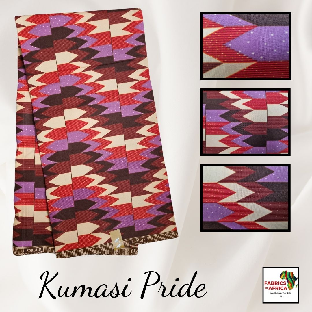 African Kente Print Fabric - Kumasi Pride
