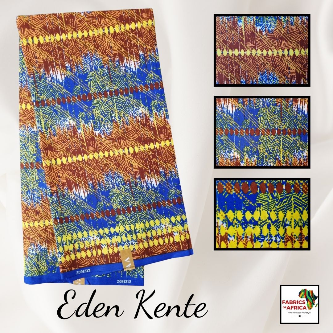 African Kente Wax Print Fabric - Eden Kente