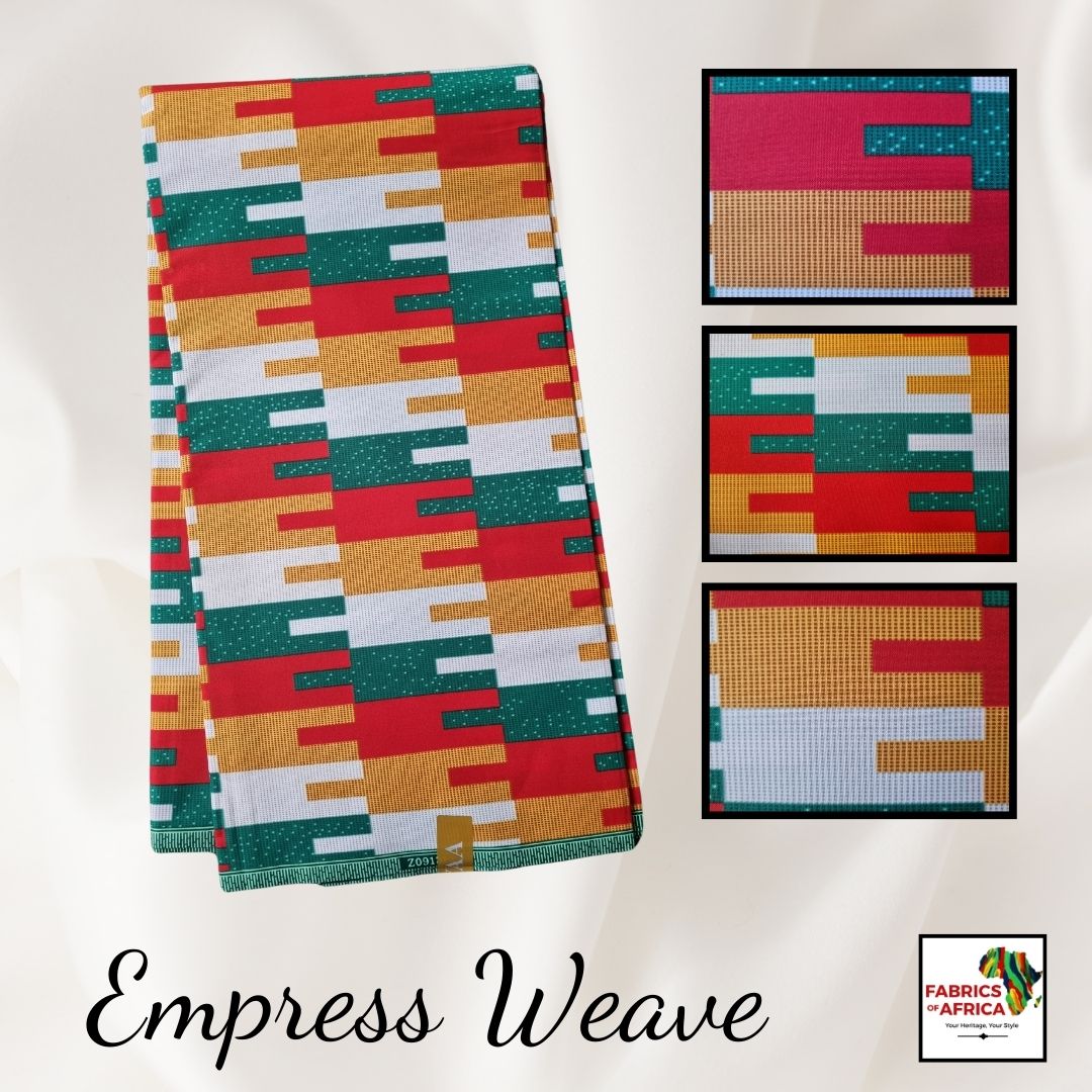African Kente Wax Print Fabric - Empress Weave