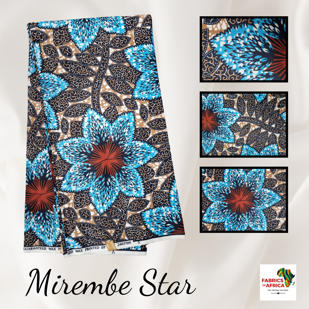 African Ankara Wax Print Fabric - Mirembe Star