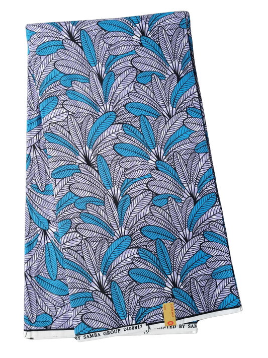 African Ankara Wax Print Fabric - Sahara Sky