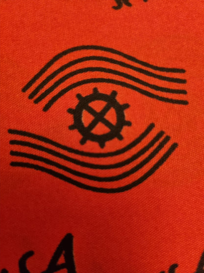 African Ankara Wax Print Fabric - Crimson Wisdom