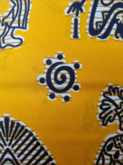 African Kente Print Fabric - Wise Wisdoms