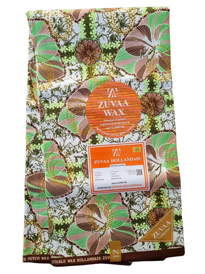 African Ankara Wax Print Fabric - Savanna Petals