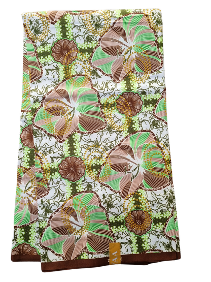 African Ankara Wax Print Fabric - Savanna Petals