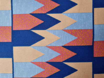 African Kente Wax Print Fabric - Azure Royalty