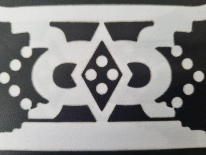 African Ankara Wax Print Fabric Black & White - Twilight Emblem