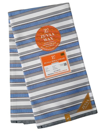 African Ankara Wax Print Fabric - Safira Stripes