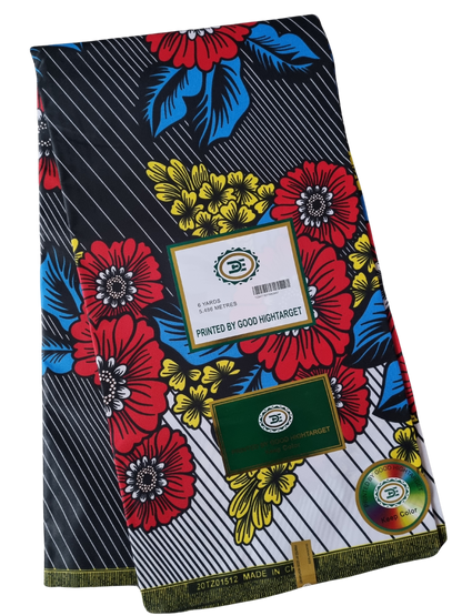 African Ankara Wax Print Fabric - Oni Blossom