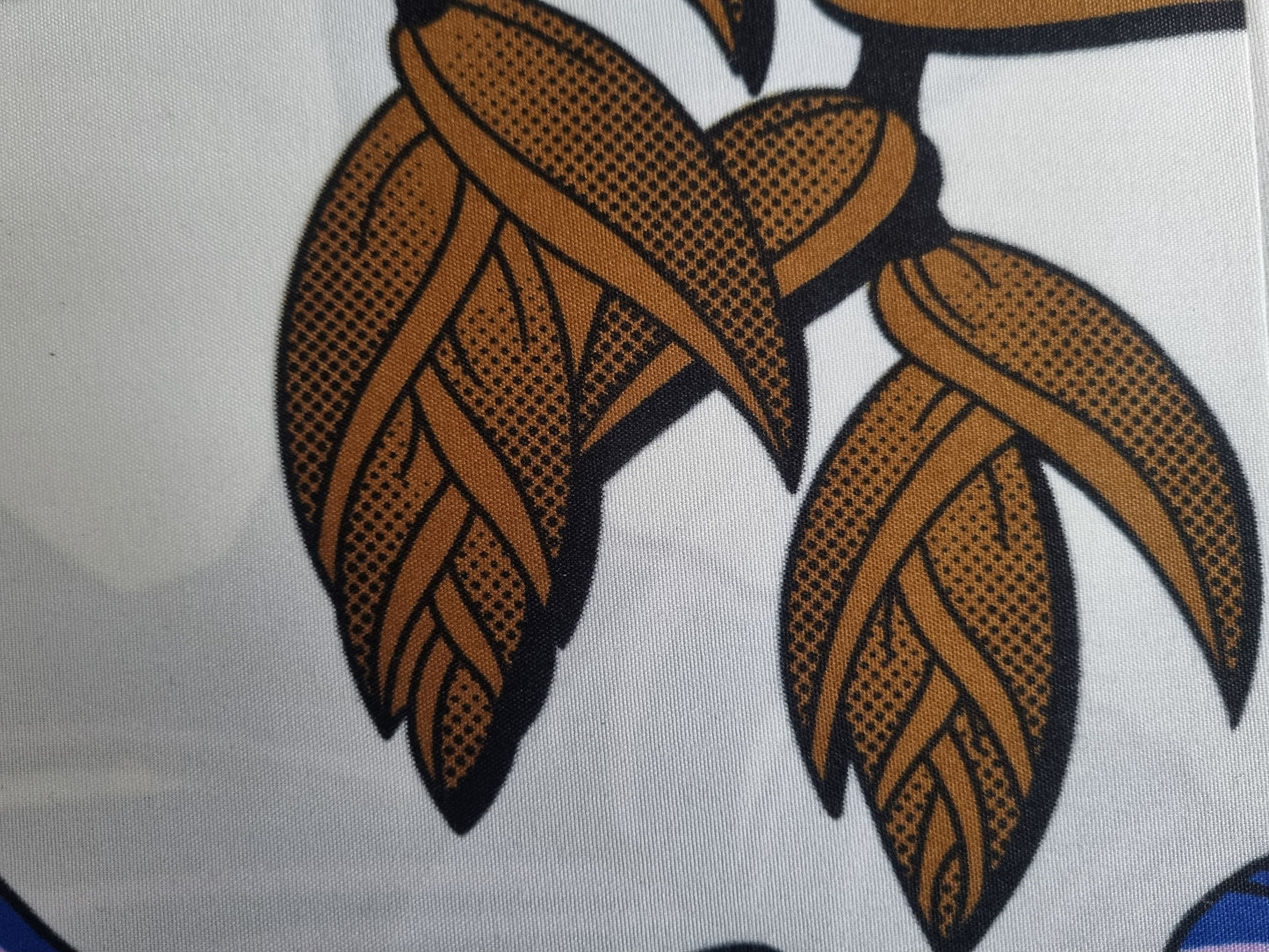 African Ankara Wax Print Fabric - Amethyst Leaf
