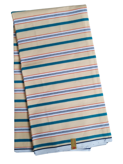 African Ankara Wax Print Fabric - Obaako Stripes
