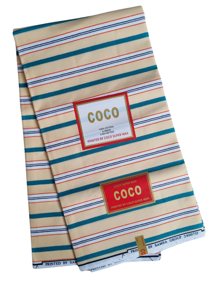 African Ankara Wax Print Fabric - Obaako Stripes