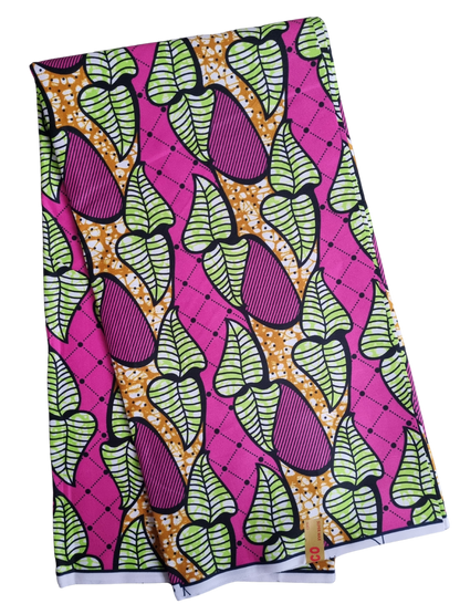 African Ankara Wax Print Fabric - Plumberry Delight