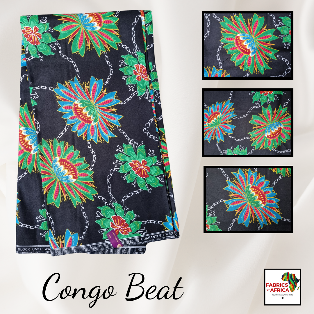 African Ankara Wax Print Fabric - Congo Beat