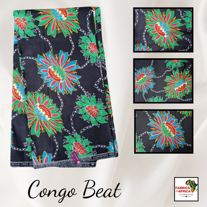 African Ankara Wax Print Fabric - Congo Beat