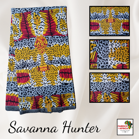 African Ankara Wax Print Fabric - Savanna Hunter