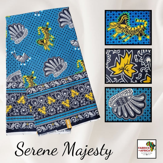 African Ankara Wax Print Fabric - Serene Majesty