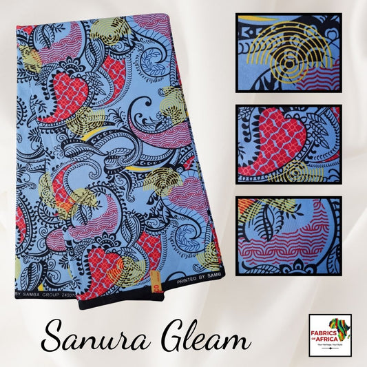African Ankara Wax Print Fabric - Sanura Gleam