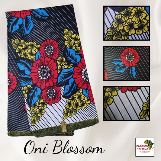African Ankara Wax Print Fabric - Oni Blossom