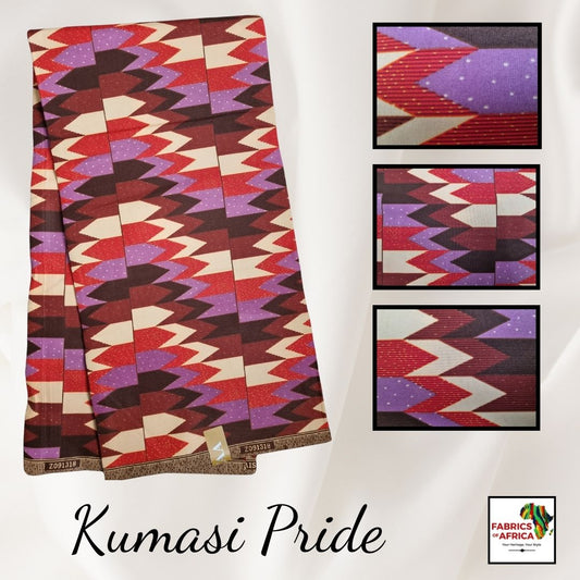 African Kente Print Fabric - Kumasi Pride