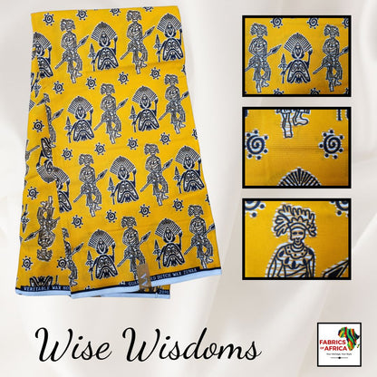 African Kente Print Fabric - Wise Wisdoms