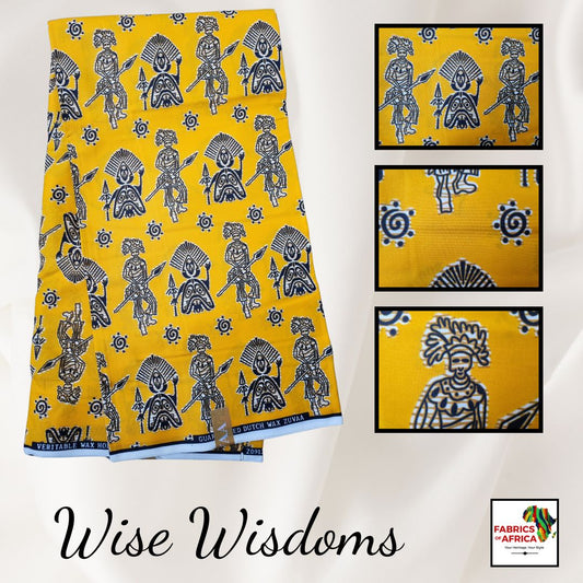 African Kente Print Fabric - Wise Wisdoms