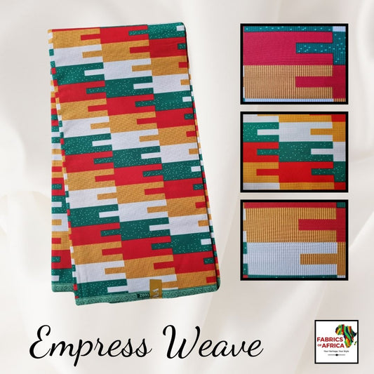 African Kente Wax Print Fabric - Empress Weave
